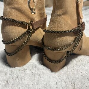 2 Piece Decorative Boot Chain Wrapped Chain Harness Bronze and Brown